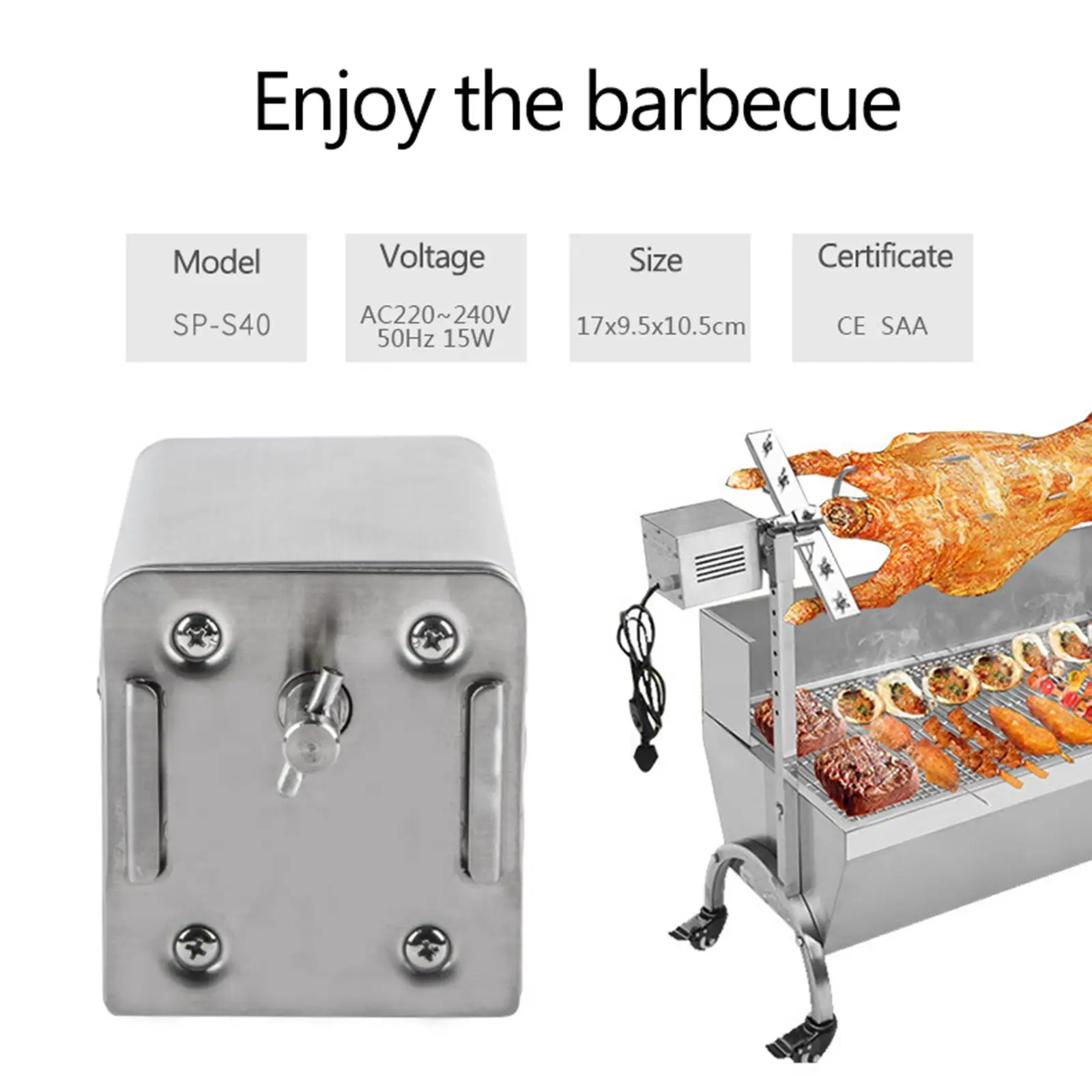 Grill Rotisserie Motor W 70kg   Heavy-Duty Rotisserie Motor for Grill for Barbecue Chicken Family Dinner BBQ