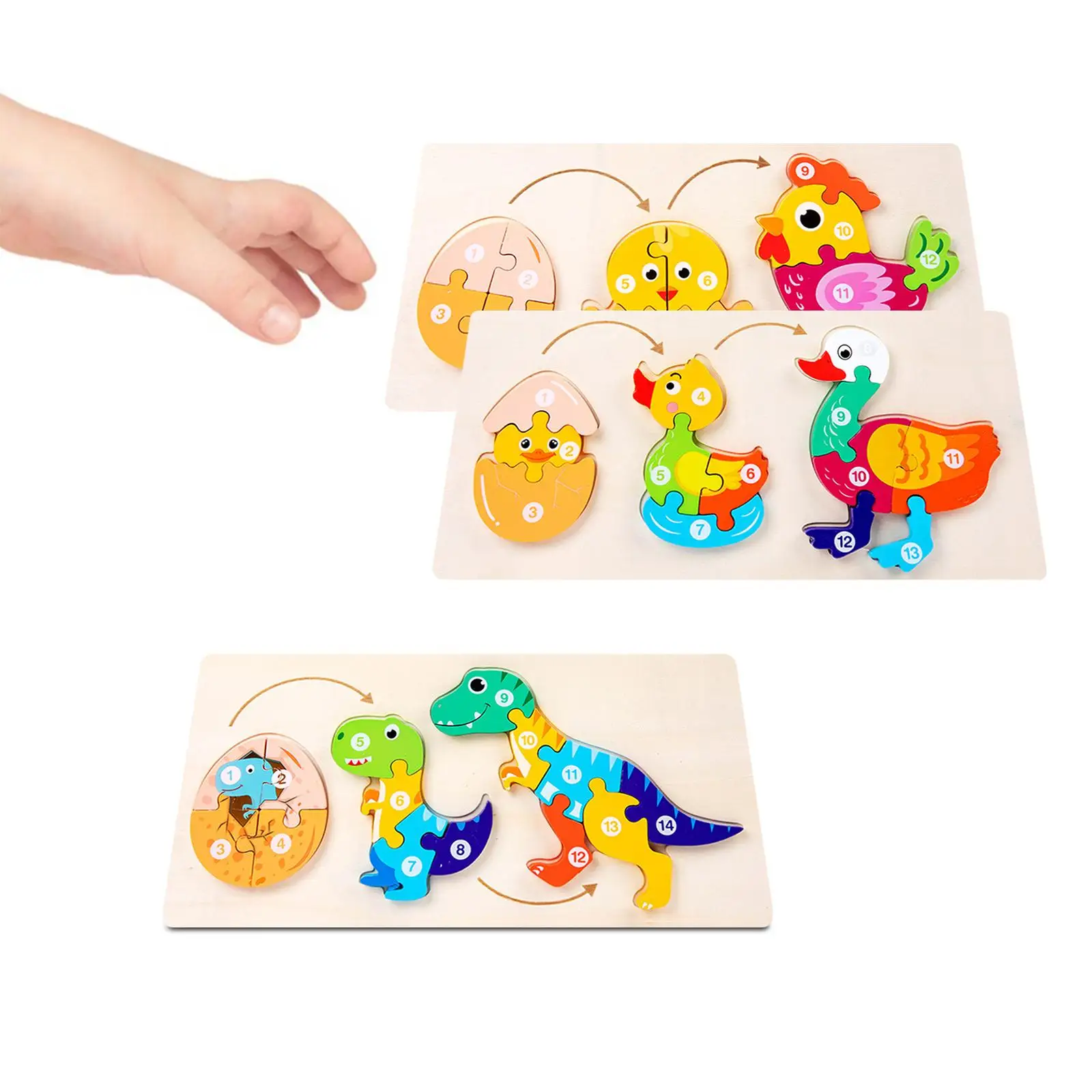 Animals Colorful Wooden Animal Wooden Matching Puzzle Children Early Education