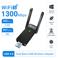 WALRAM 1300Mbps USB WiFi Adapter AC1300 WiFi 5 Ethernet Network Card Dual Band 5G 2.4G USB3.0 WiFi Dongle for PC WiFi Receiver