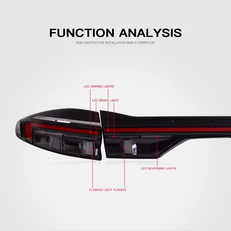 LED Tail Lights For Ford Fusion Mondeo 2013-2020 With Startup Animation DRL Turn Signal Rear Lamps