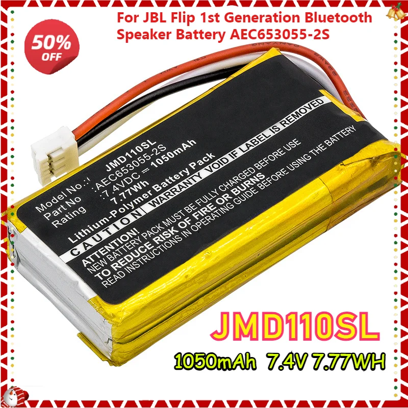 1050mAh 7.4 V JMD110SL Rechargeable Battery for JBL Flip 1st Generation Bluetooth Speaker Battery AEC653055-2S High Quality