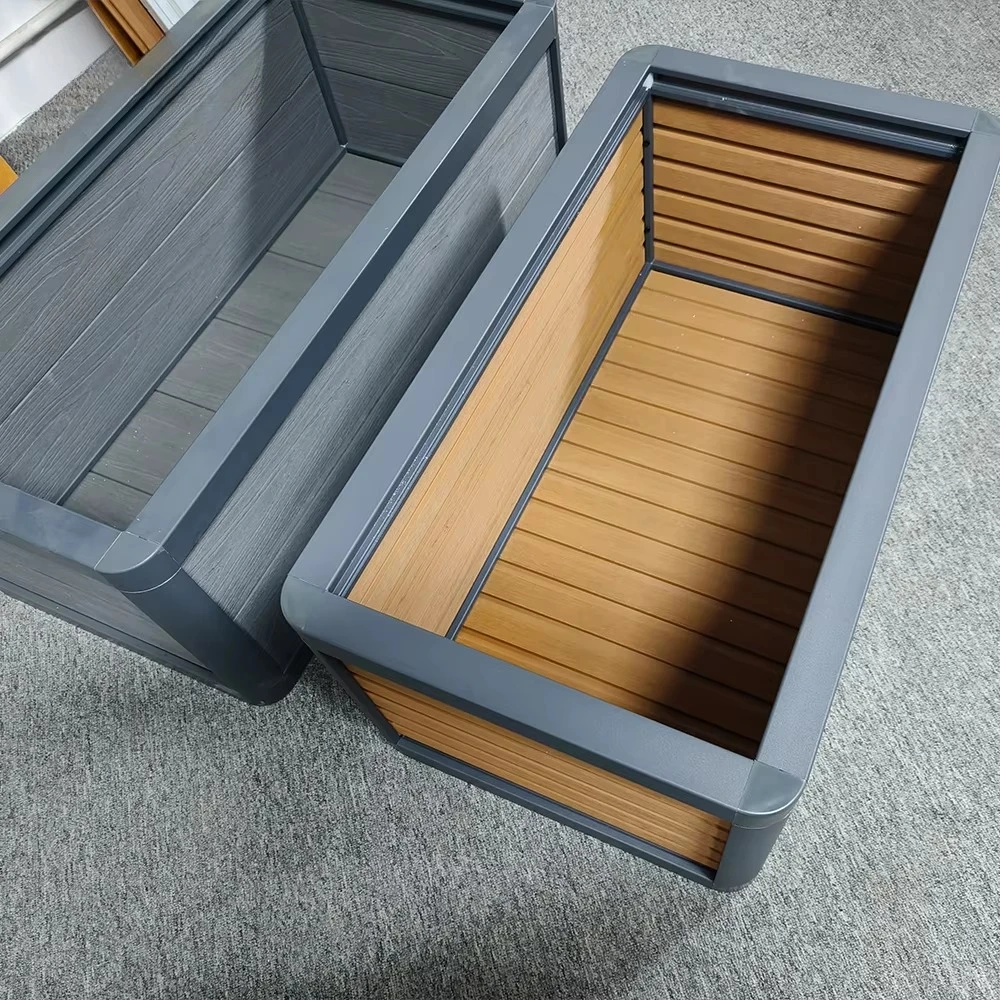 Garden multicolor OEM flower pot box, road engineering flower box, plastic wooden outdoor planting pot