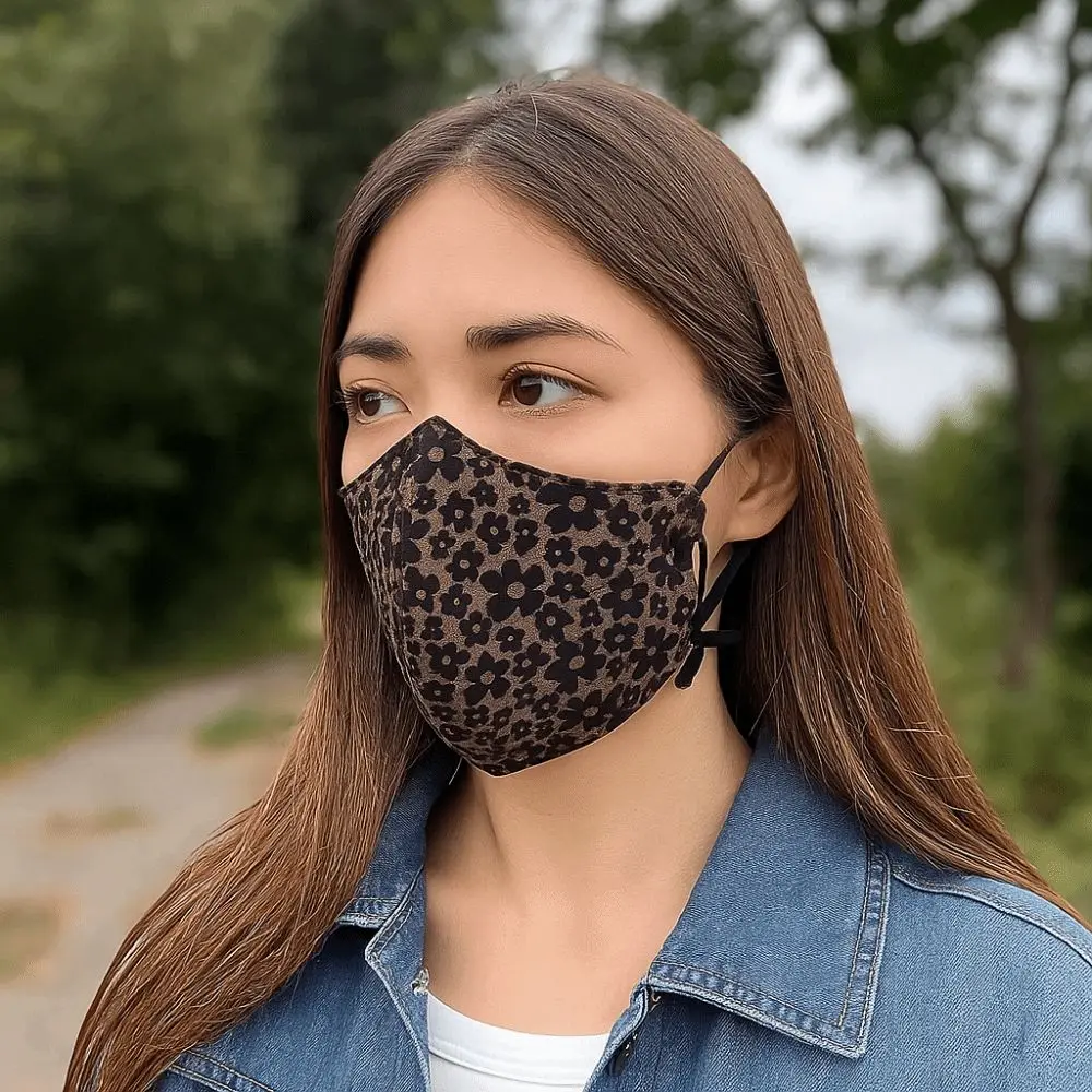 Nuevo Mascarillas faciales a prueba de viento, mascarilla cálida y transpirable para mujer, cubierta bucal estampada a prueba de frío,