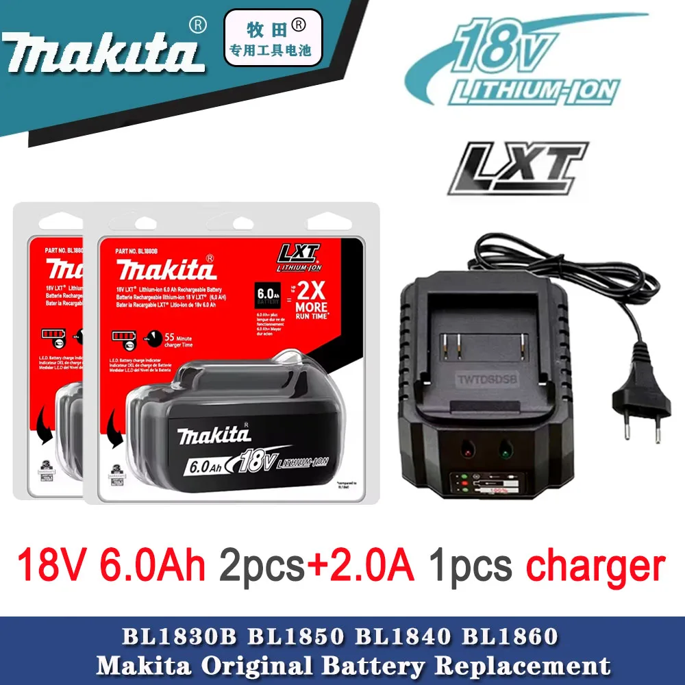 100% original Makita 18V 6.0Ah Rechargeable Battery ,For Makita BL1830 BL1830B BL1840 BL1840B BL1850 BL1850B Power Tools Battery