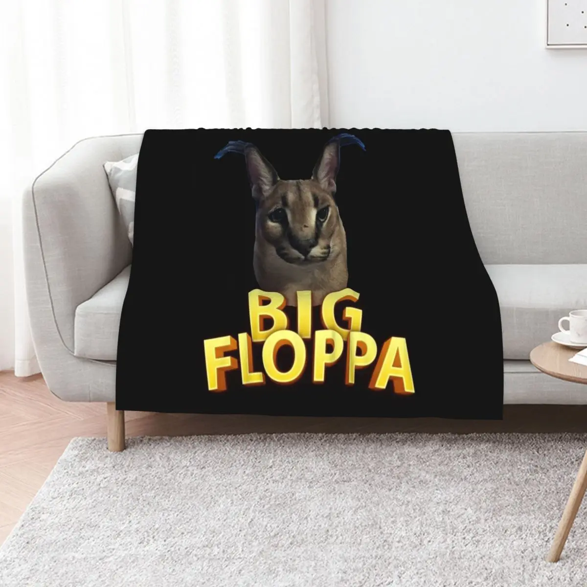 

Big floppa meme Throw Blanket Moving Bed Fashionable funny gift Heavy Blankets