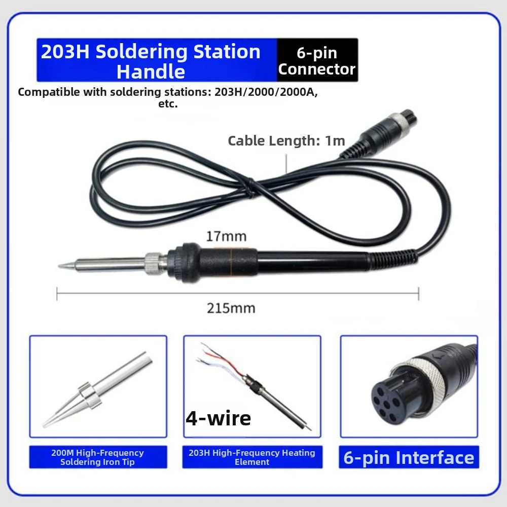 New 203H Universal 1322/1321 Heating Core 60W 907 Handle Soldering Iron Handle 5 Holes Interface Welding Tools Accessories