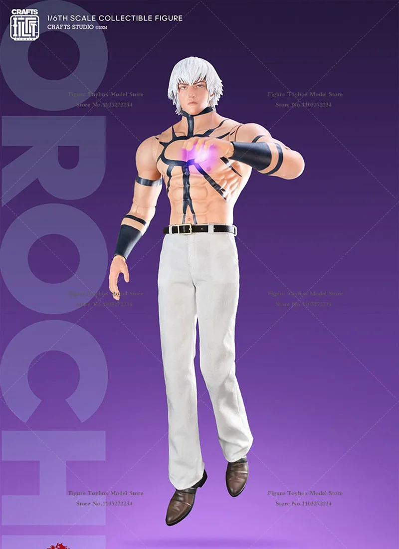الحرف اليدوية ستوديو 1/6 الشعر الأبيض مقاتلة أوروتشي رجل عمل الشكل اليابانية الكلاسيكية لعبة دور حساسة 12 "السراويل البيضاء لعبة الجندي
