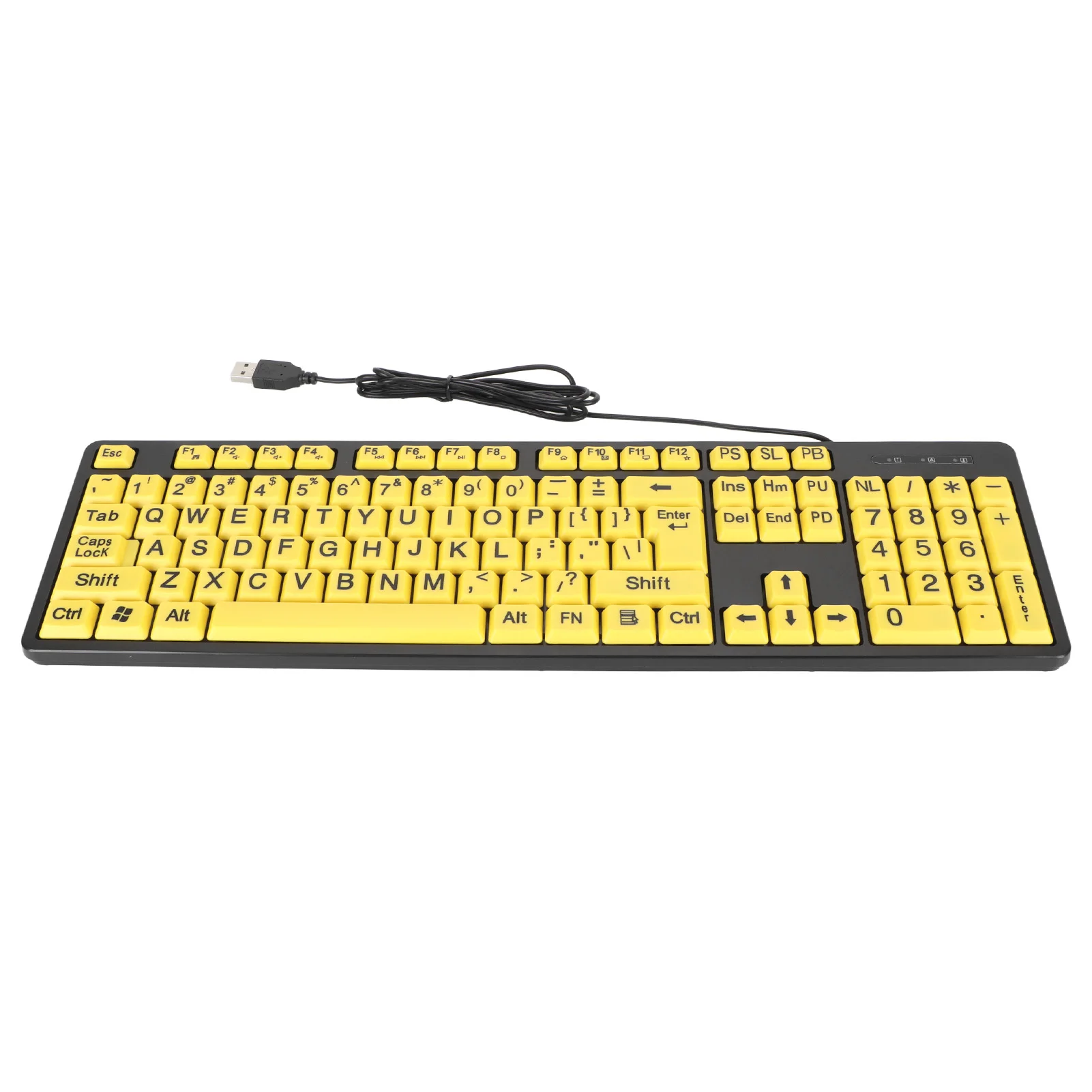 

104 Keys Large Print Computer Keyboard USB Wired Keyboard Clear Typing for Students Elderly Visually Impaired Individuals Study