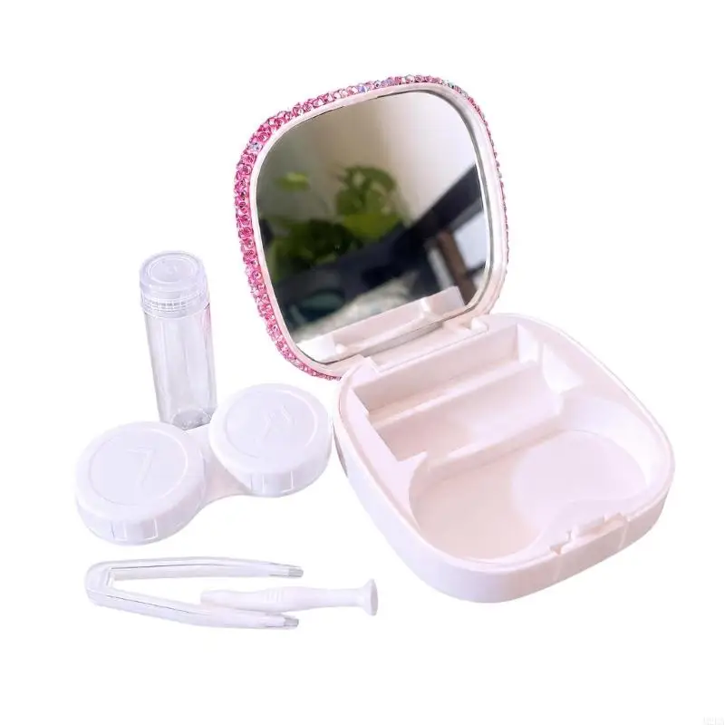 2026 New Portable Contact Lenses Care Case with Mirror, Dividers, and Closures Tweezers