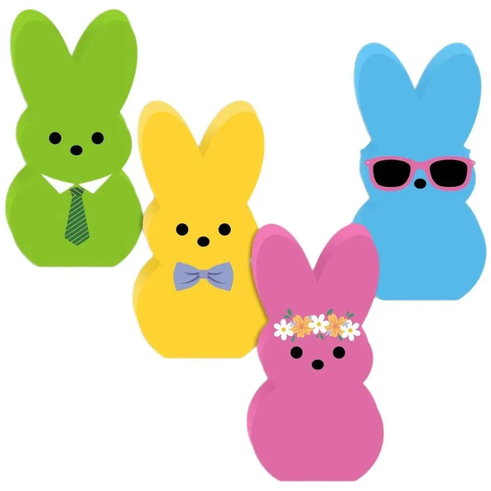 

Creative Rabbit Shape Easter Bunny Wood Signs Handmade Wooden Colorful Rabbit Decoration Cute Cartoon Home Table Decor Friends