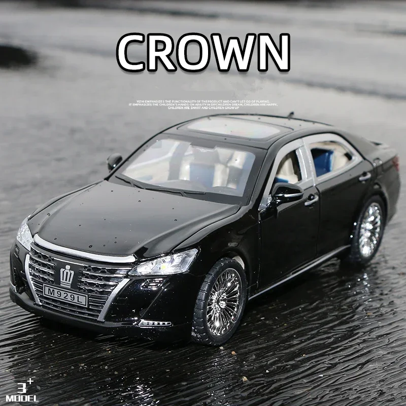 

1:24 Toyota Crown Alloy Car Model Diecast Toy Metal Vehicles Car Model High Simulation Sound Light Collection Kids Toys Gift F19