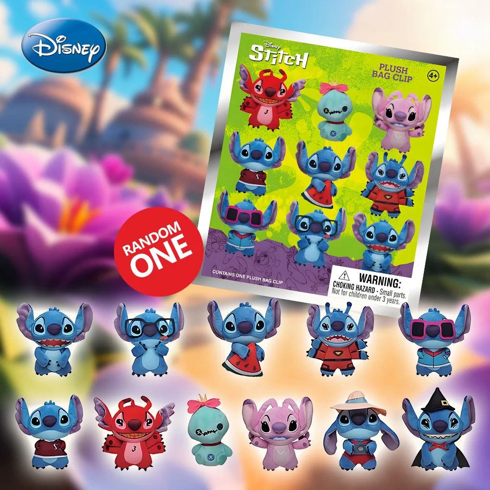 1 szt. Oficjalnie Licencjonowany Disney Stitch Angel Pluszowy Brelok w Torebeczce Niespodziance, Uroczy Kreskówkowy Breloczek, Prezent na Boże Narodzenie, Nowy Rok i Święta