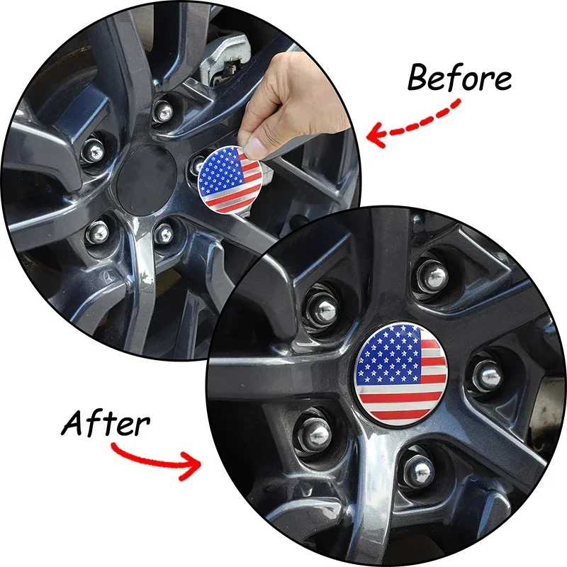 

Car Wheel Center Cover Stickers Hub Cap Aluminum Alloy American Flag Exterior Accessories 4PCS 56mm For Subaru WRX 2021-2025