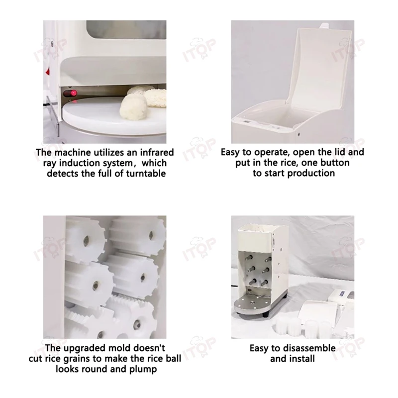 ITOP SRBFM Electric Sushi Rice Ball Forming Machine 1200 Pieces/Hour Sushi Rice Ball Making Maker Rice Ball Processing Machine