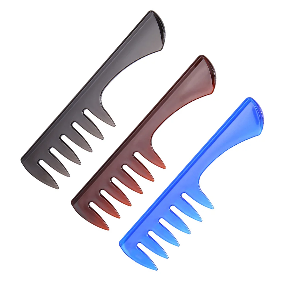 3 PCS Wide Tooth Comb Hair Modeling Hairdressing Accessories Man for Fork Spary