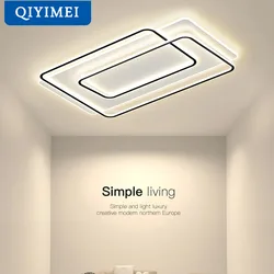 QIYIMEI Round Square Modern LED Chandelier Lights For Living Room Bedroom Home AC85-265V Modern Led Ceiling Lamp Indoor Lighting