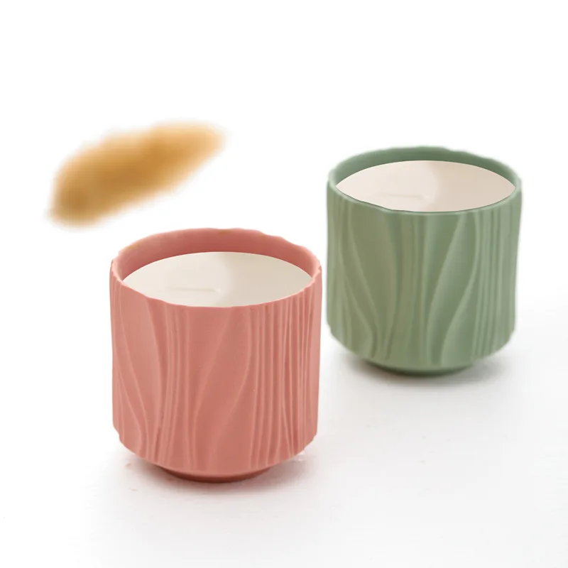 Candel Holder Home Decoration 175ml Ceramic Relief Aromatherapy Candle Cup Home Decoration