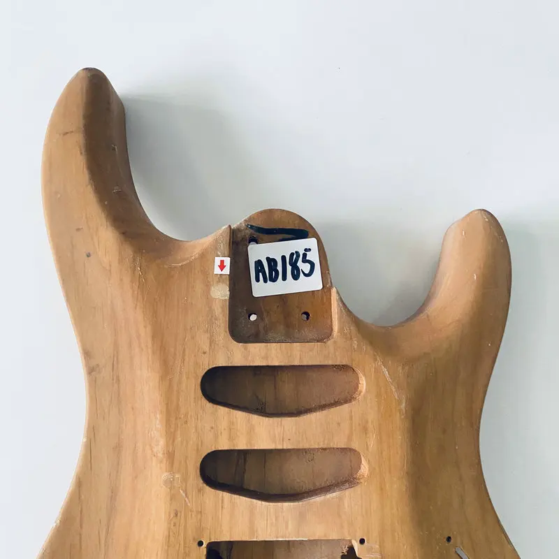 AB185 SSH Pickups Electric Guitar Body Solid Wood Clear Coat 2 Points Tremeolo with Wood Damages Stock Items for DIY