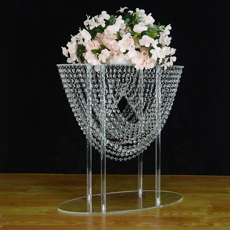 

60cm Acrylic Floor Vase Clear Flower Vase Table Centerpiece For Marriage Vintage Floral Stand Columns For Wedding Decoration