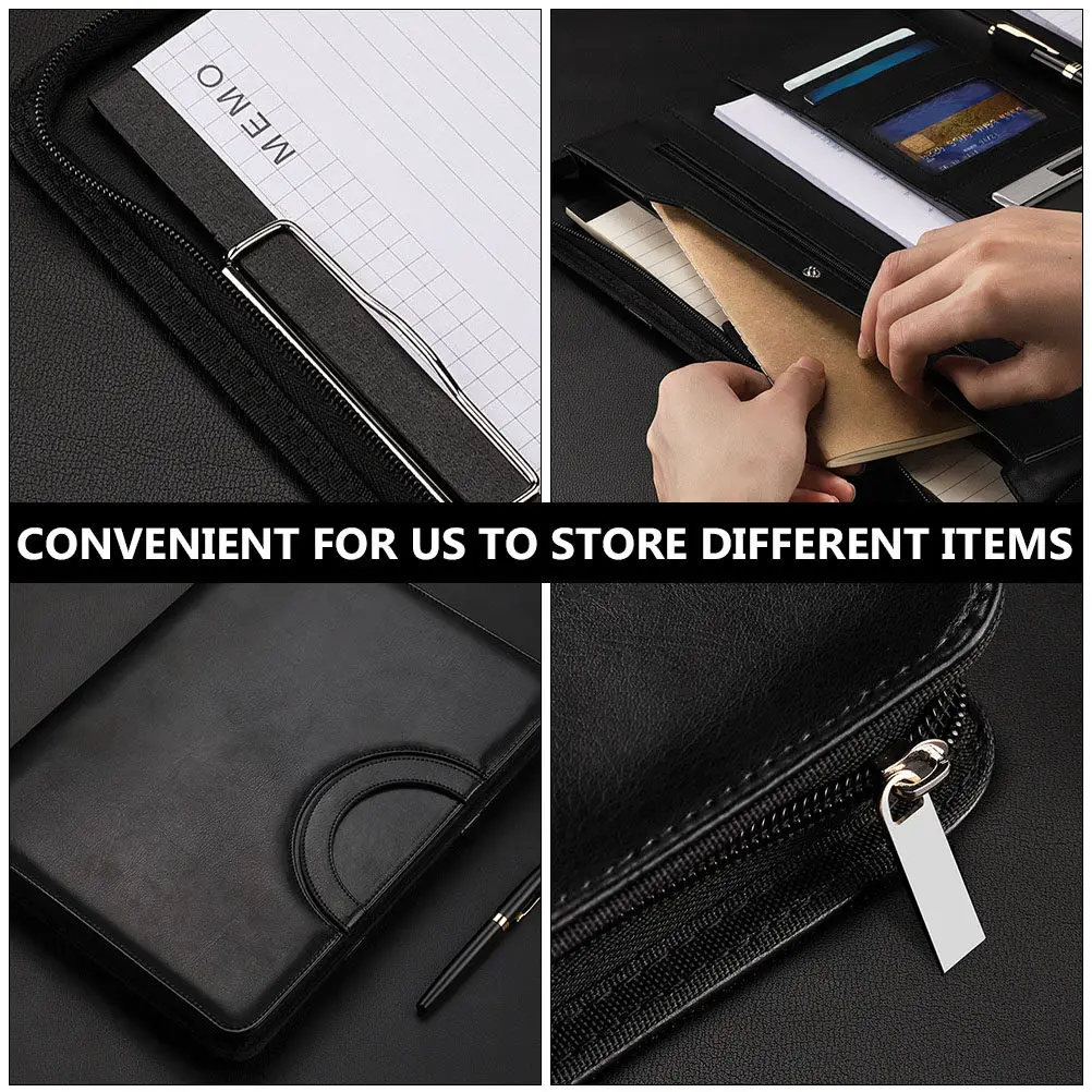 

Папка-портфолио с несколькими отделениями, органайзер для документов на молнии, для деловых и офисных принадлежностей