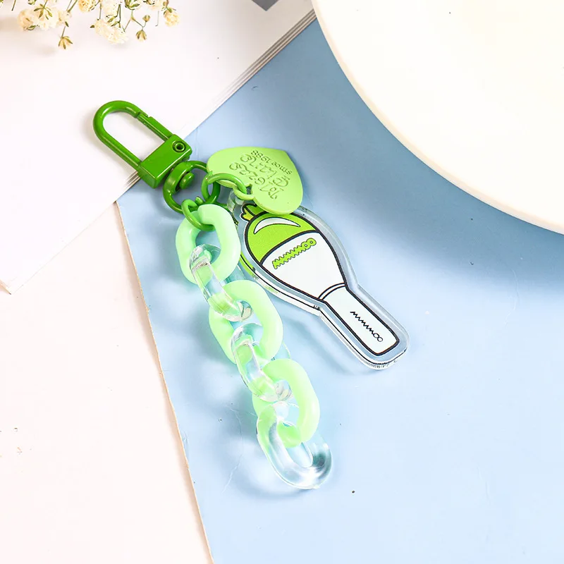 MAMAMOO TWICE IU Creative Chain Light Stick Heart Shaped Keychain Three Piece Set Pendant Accessories For Fans Gifts Collectible