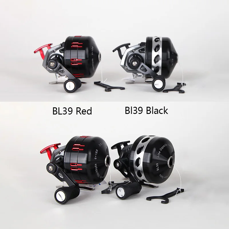 Imagem -05 - Carretel Fechado de Metal Preto e Vermelho Slingshot Fishing Reel Shooting Fish com Line Bl39 55m