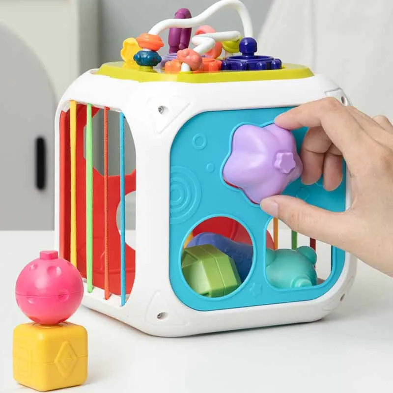 Arco-íris cor-forma combinando quebra-cabeça brinquedo para crianças, dedos do bebê, motor fino, multi-faces, educação precoce, brinquedos bloco de construção