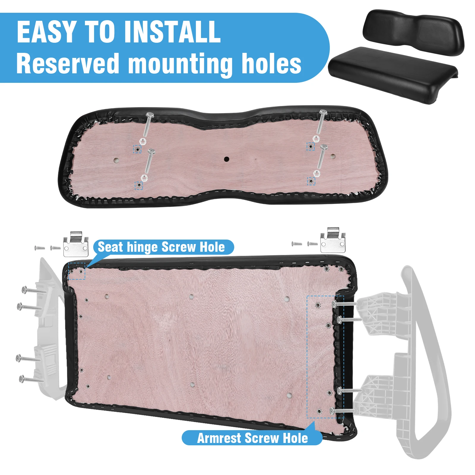 

Комплект передних подушек для сидений (спинка и основание) 102076601 102076602 для гольф-каров Club Car DS 2000.5 и новее