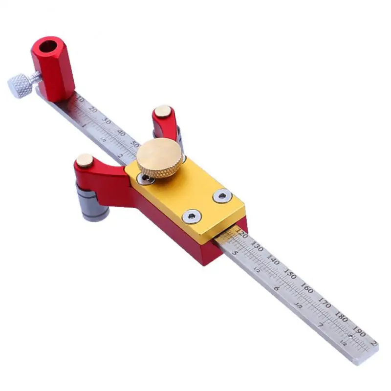 B50 3 IN 1 Wheel Marking Gauge Aluminum Alloy Scribe Tool Adjustable Precision Scriber Parallel Line Drawing Tool Woodworking