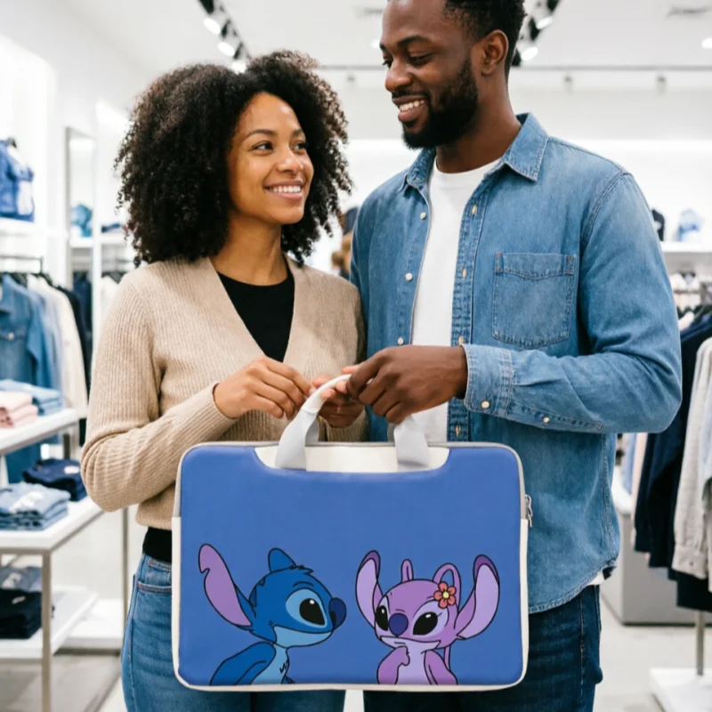 

Cartoon Anime Stitch Laptop Bag Shoulder Handbag Storage Bag Crossbody Suitable for Apple 12 13.3 14 15 16 Inch Macbook Gift