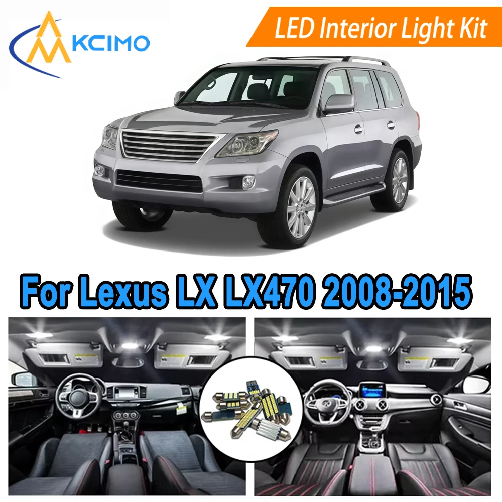 

LED Interior Lights Package For Lexus LX LX470 (2008-2015) Map Dome Door Courtesy Bulbs Kit Super Bright 6000K White/Blue