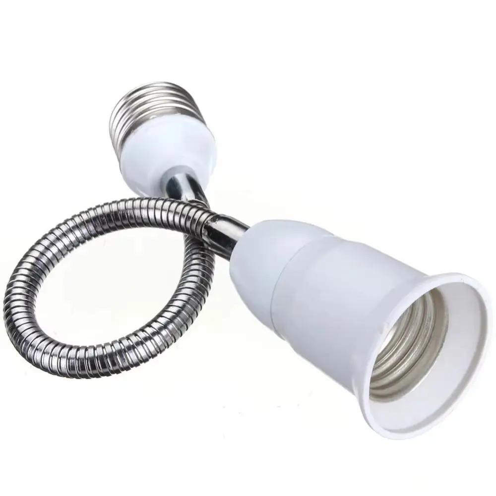 20/30/40/60cm LED Bulb Extension Tube E27 To E27 Flexible Lamp Holder Converter Threaded Lengthen Bulb Conversion Socket Home