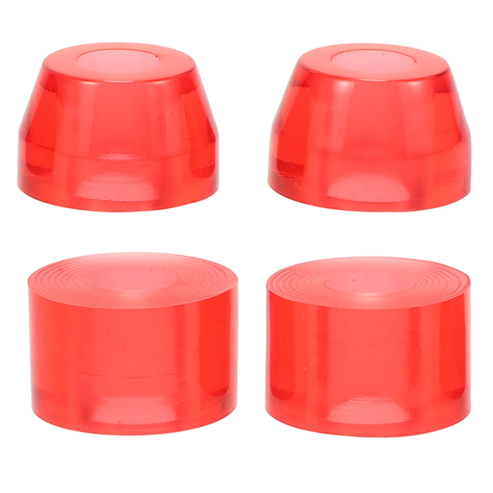 4 Pcs Skateboard Shock Pad Outdoor Skateboarding Supply Conical Pu Rubber Bushings Red Pads