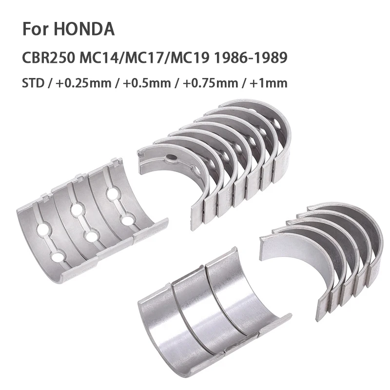 

STD +0.25 +0.5 +0.75 +1.0 Motorcycle Connecting Rod & Crankshaft Bearing Kit For HONDA CBR250 MC14 CBR 250 MC17 MC19 1986-1989