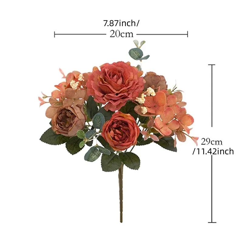 Retro Hortensie Kern gefälschte Pfingstrose Bouquet Simulation Großhandel Hochzeit Treppe dekorative künstliche Blumen Seide Blumen