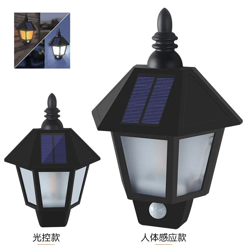 

Solar Flame Wall Lights with Sensor Flickering Outdoor Waterproof Security Led Light for Courtyard Decor Lamp