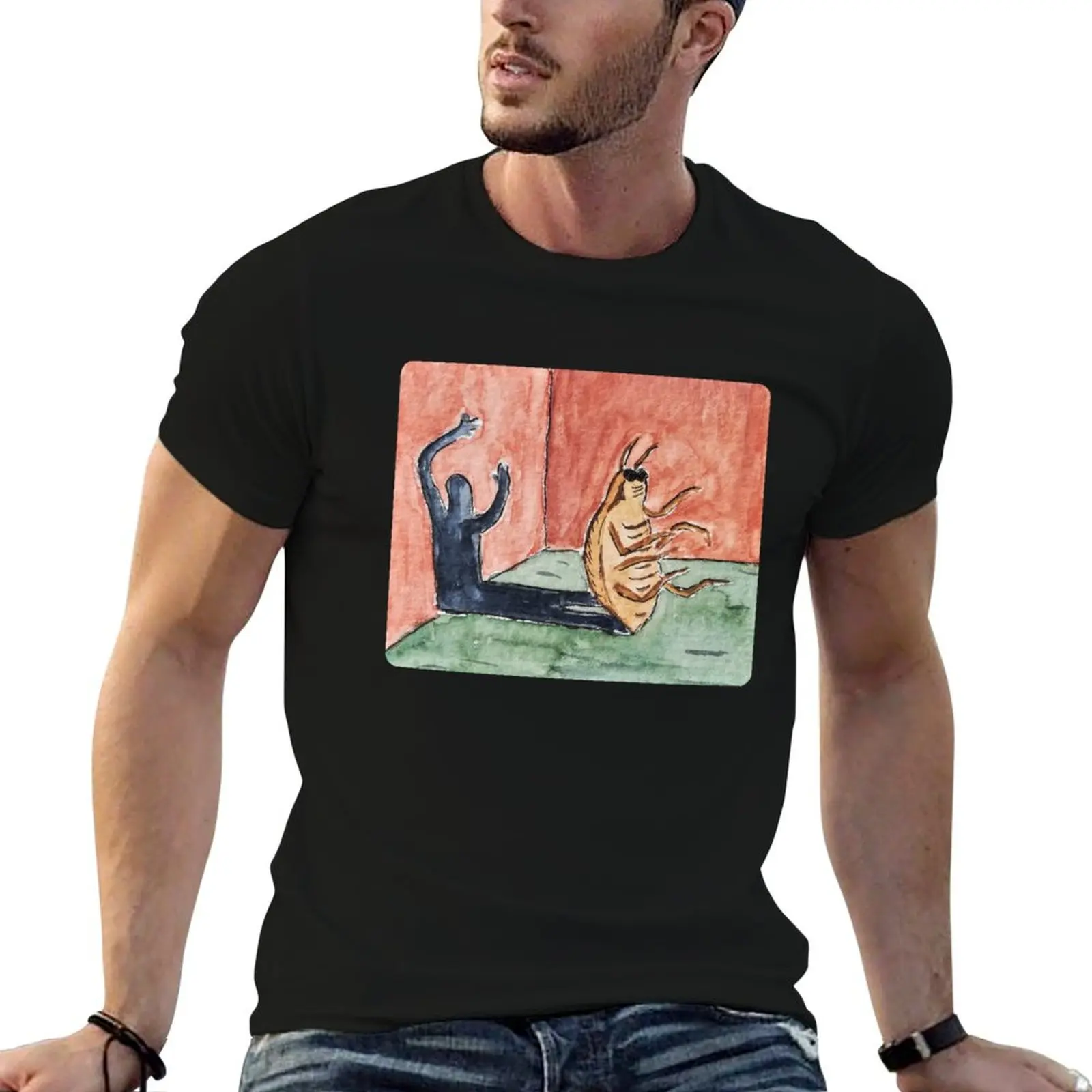 

high quality Metamorphosis Watercolor Kafka cotton t Franz T-Shirt Painting shirts
