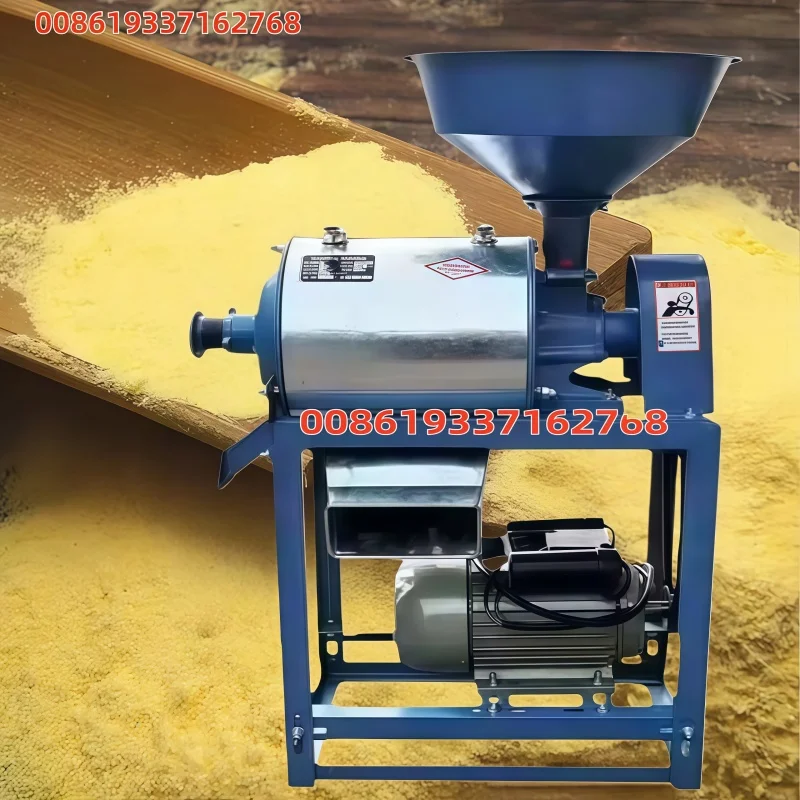210 Mo Flour Mill for Sale Electric Motor Powered Household Multi Grinder Mill Crushing Rice/Corn/Beans Soybean Maize Flour Mill