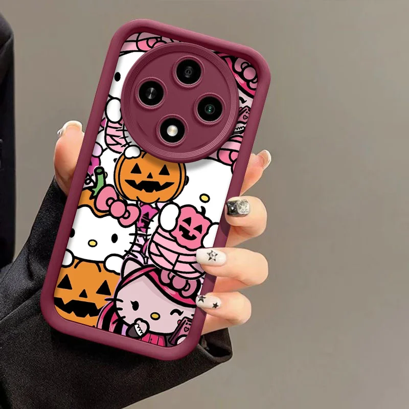 かわいいハローキティハロウィンパンプキンバット電話ケース Motorola Moto Edge 50 Fusion 40Neo G85 G84 G75 G54 G35 E32 E40 ソフトカバー用