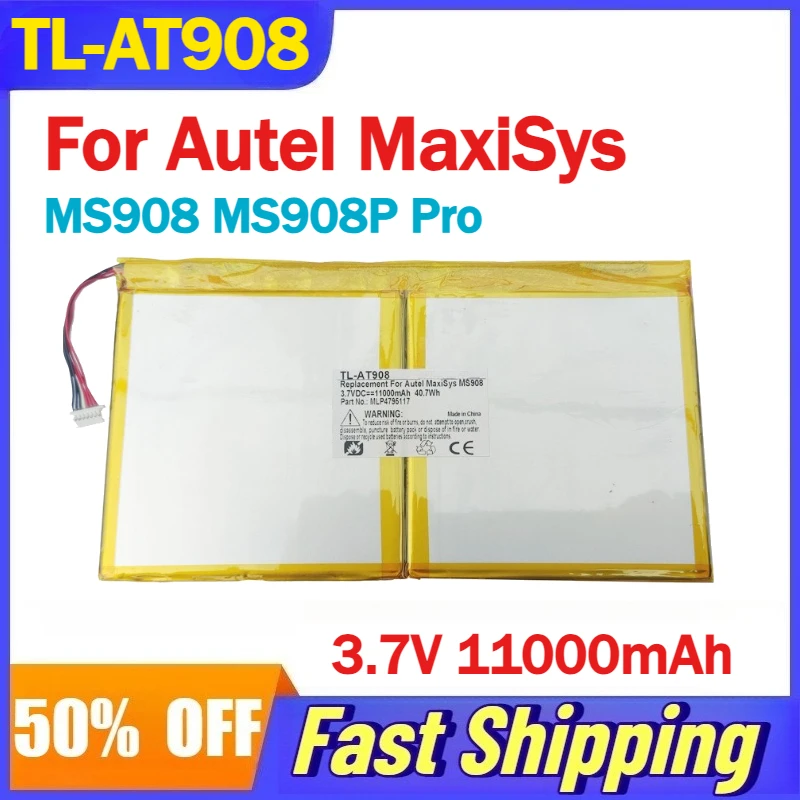 3.7V 11000mAh TL-AT908 Battery For Autel MaxiSys MS908 MS908P Pro Automobile Detector Compatible MLP4795117 Batteries