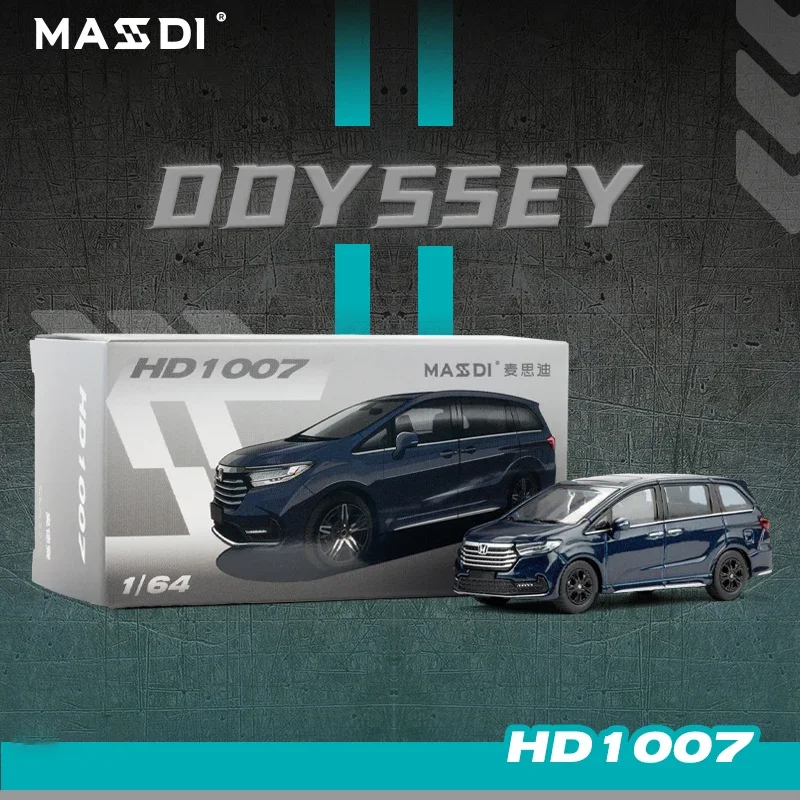 

Модель автомобиля MASDI 1/64 Odyssey, корпус из белого, синего, серебряного сплава может быть ладонь, украшение для стола, детские подарки