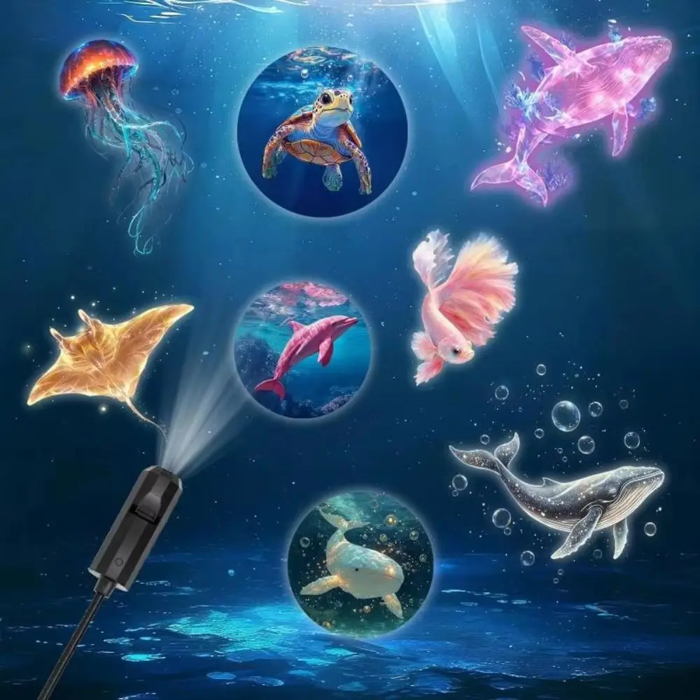 Adjustable Patterns Butterfly Projection Lights Portable Design 360° Rotating Ocean Projection Lamp Butterfly USB Powered
