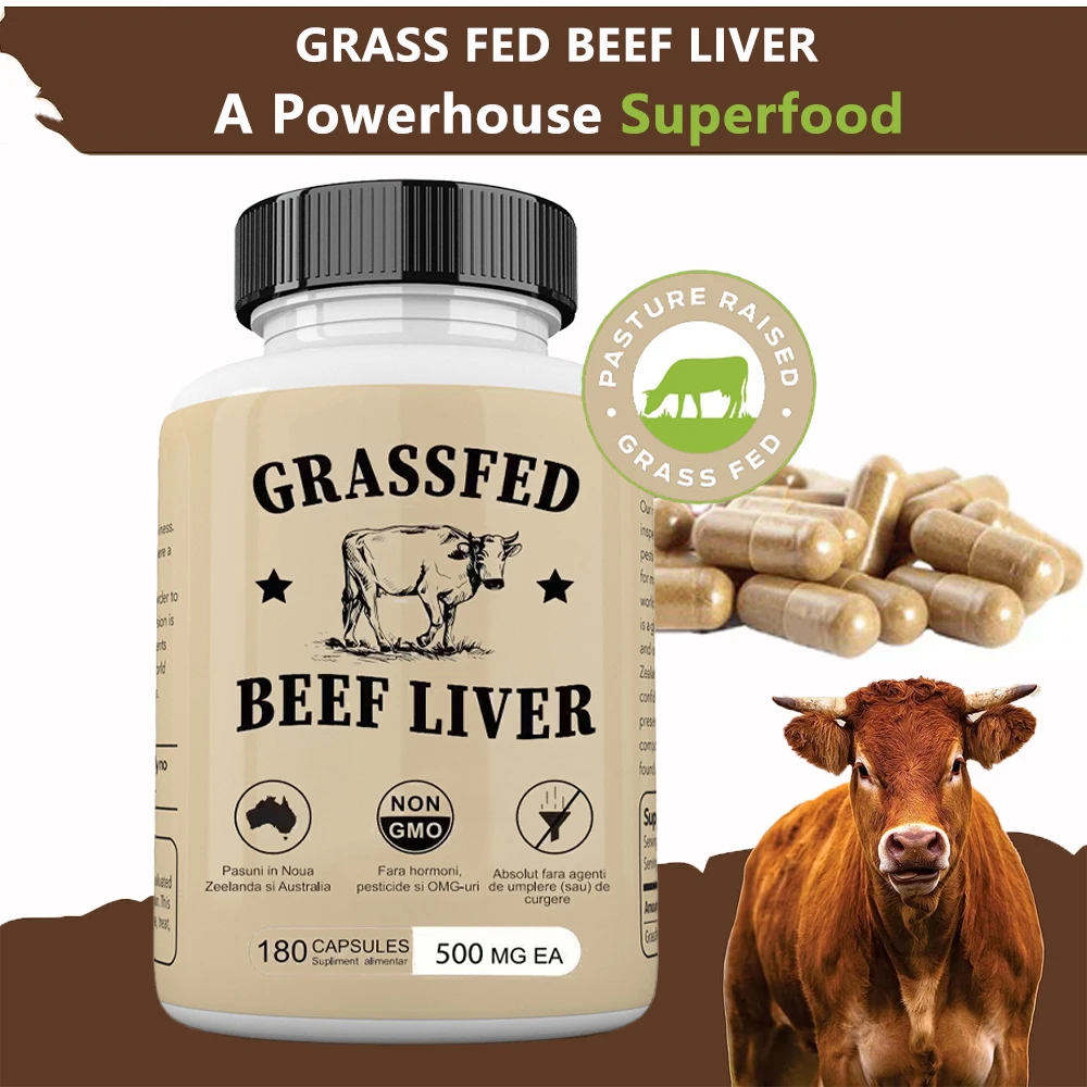 Grass Fed Beef Liver Supplement Supports Energy, Detoxification, Digestion, Immunity and Full Body Wellness, Non-GMO, 90 Capsule