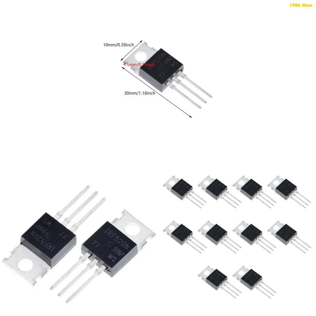 U1JB 10Pcs/Pack IRF540N MOSFET Transistors 33Amp 100V N-Channel Power MOSFET Transistor Applicable for Power Amplifier TO-220