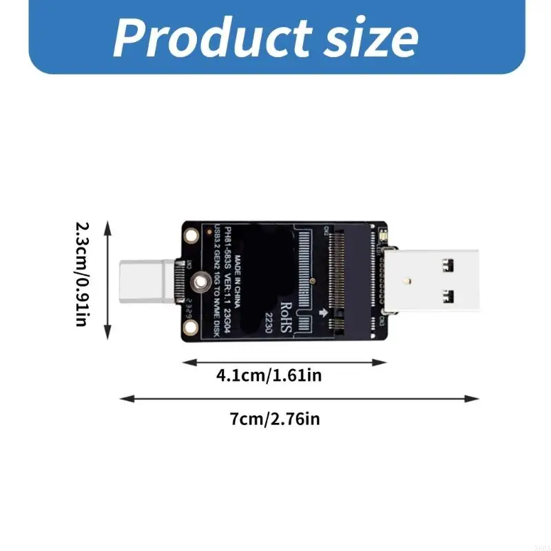 X6HA M.2 к USB A Type C SSD Адаптер 10 Гбит / с SSD Внешний корпус тип C