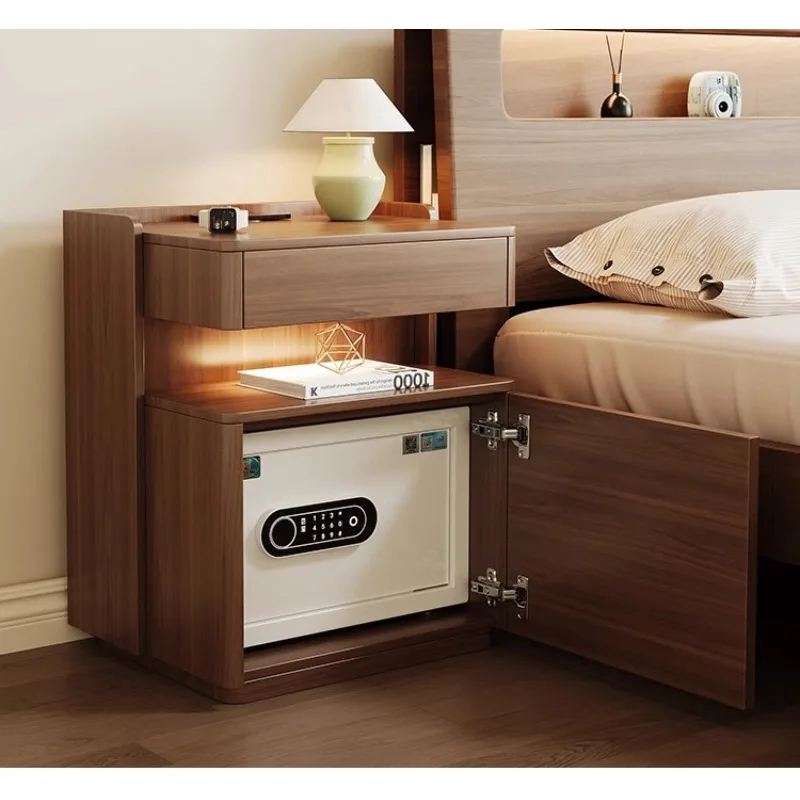 Bedside table, safe, integrated bedroom, solid wood intelligent multi-function, Suitable for interior decoration