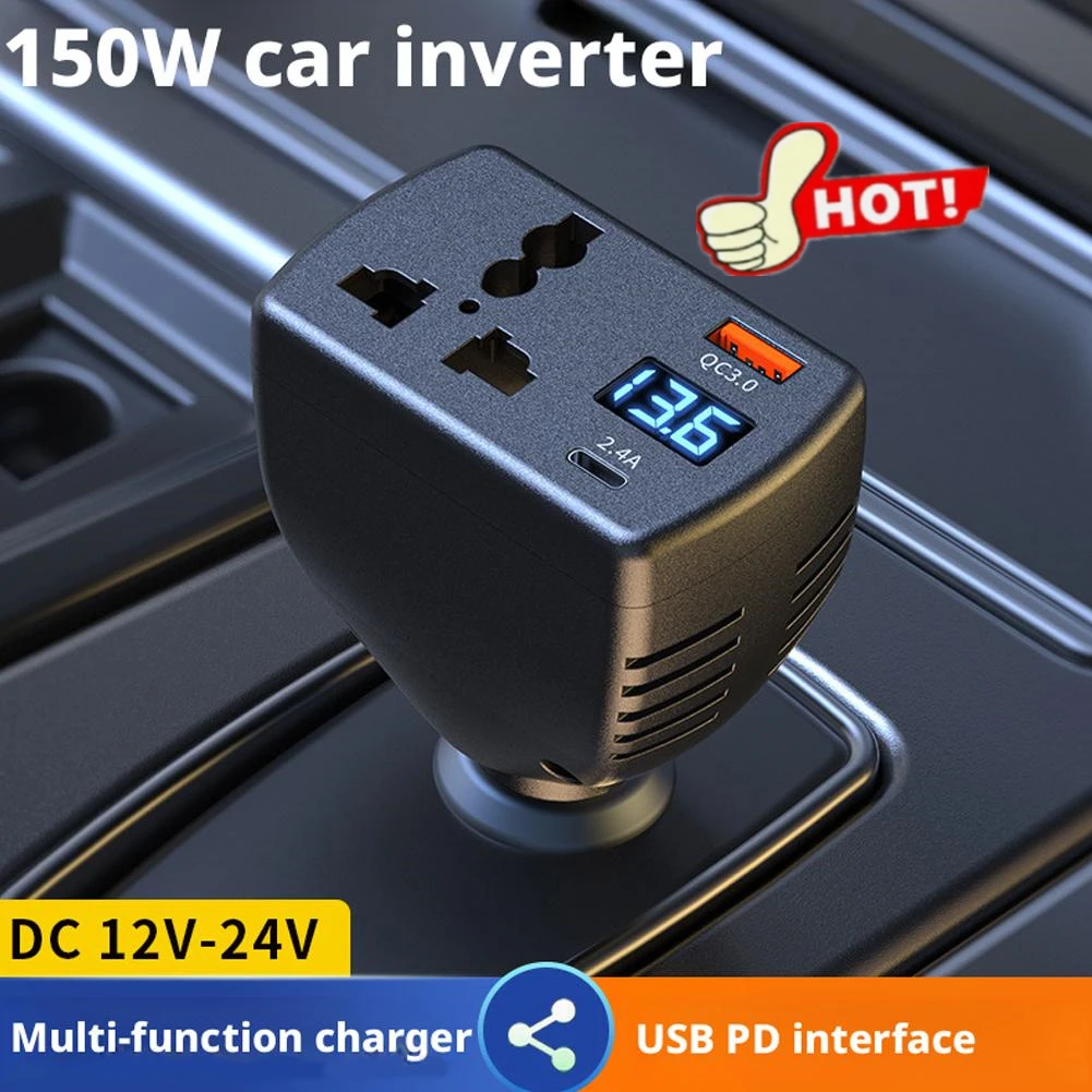 

НОВЫЙ инвертор 2025 150 Вт постоянного тока 12 В в переменный ток 220 В автоматический инвертор мощности автомобильный преобразователь напряжения адаптер адаптер с автомобильным зарядным устройством USB
