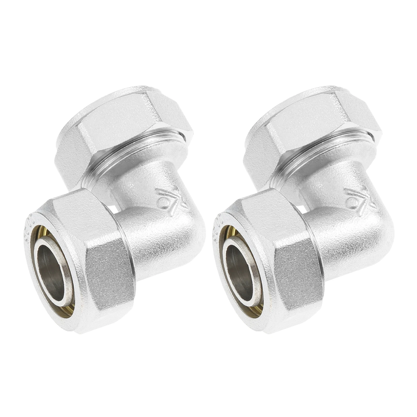 2 Pcs 3/4 Inch Elbow Air Piping Fittings Brass-Nickel Plated 200PSI Air Fittings For Workshop Garage Compressed Air line System