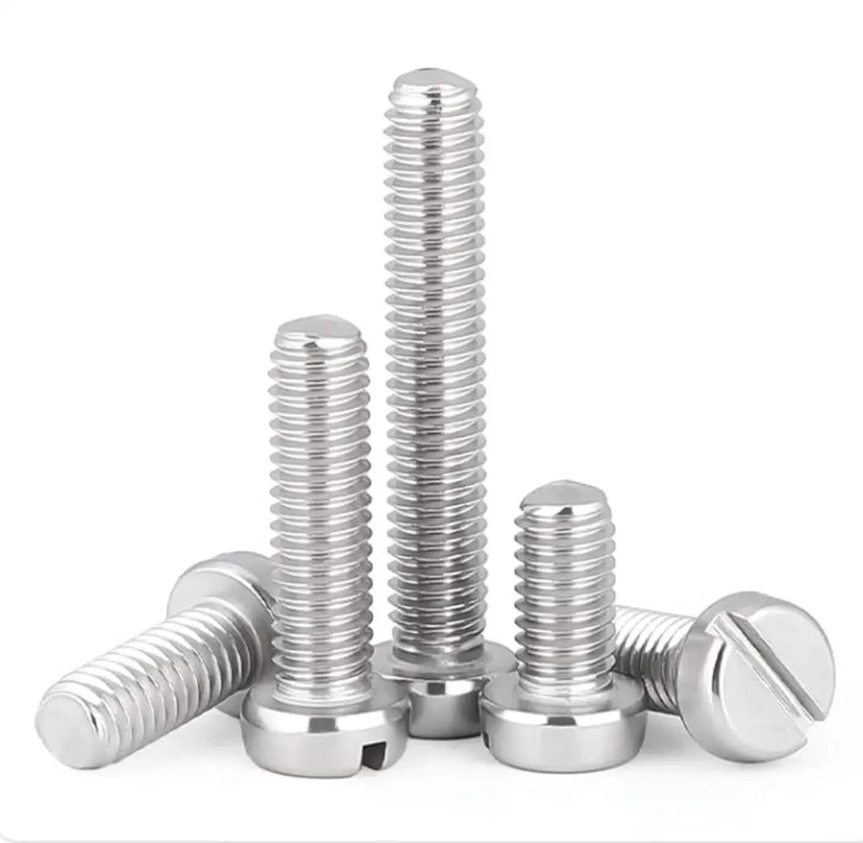 M3x0.5 M4x0.7 M5x0.8 M6x1.0 Metric Thread Length 5-50mm 304 Stainless Steel Slotted Cheese Head Screws