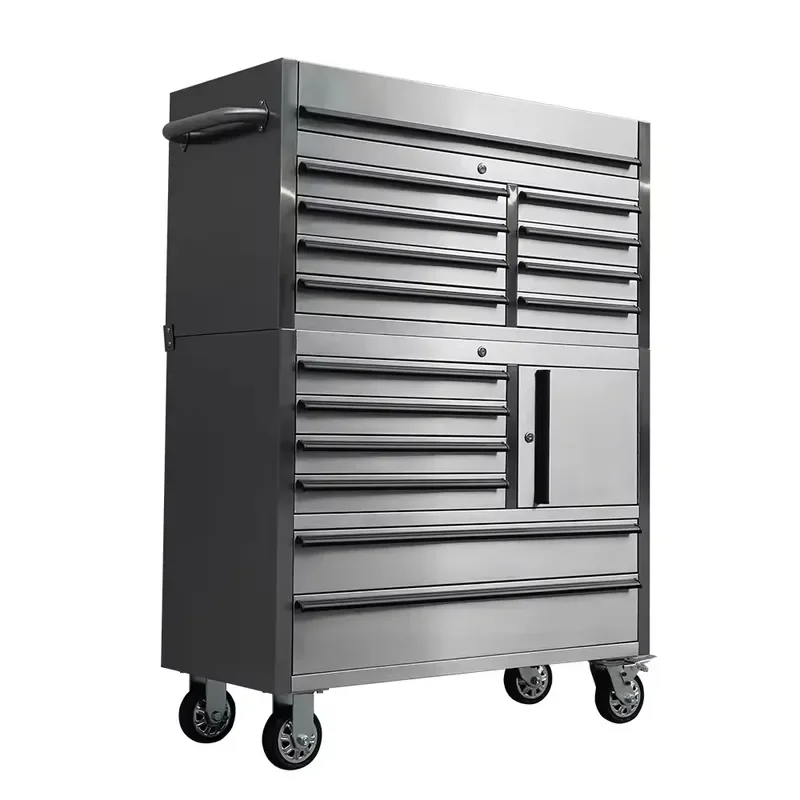 【CHIMU HOME】 41inch 430 Stainless Steel Mobile Tool Cabinet Modular Workbench with Storage for Stainless Steel Tool Chest